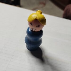 Vintage Fisher Price Little People Mom Wooden Figure